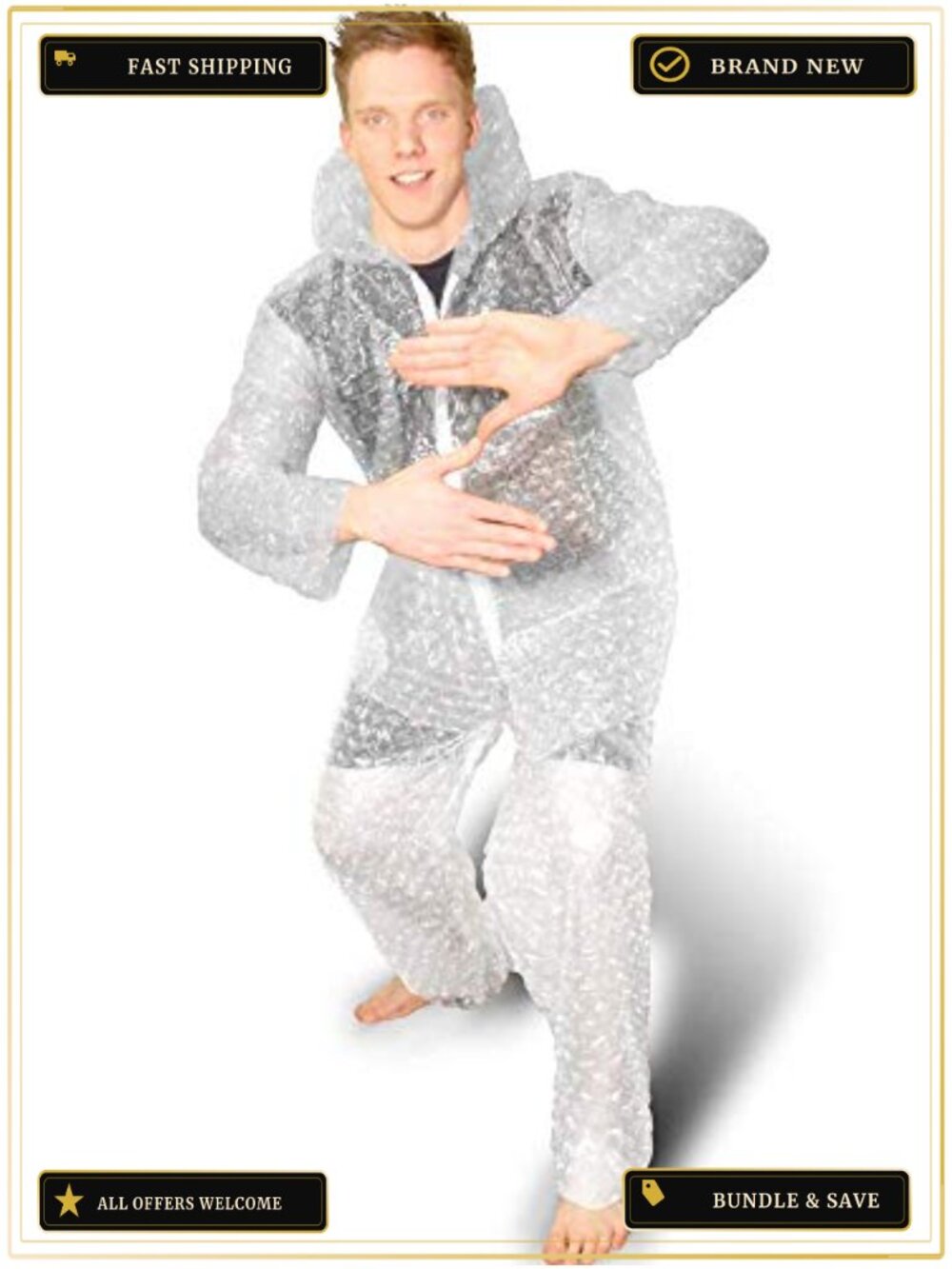 Bubble Costume Hooded Jacket & Trousers Party Suit One Size Fits Most